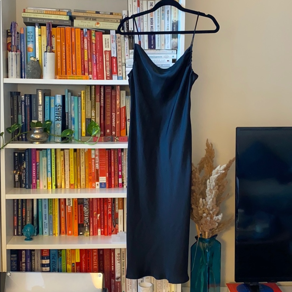 Zara navy silk dress size xs